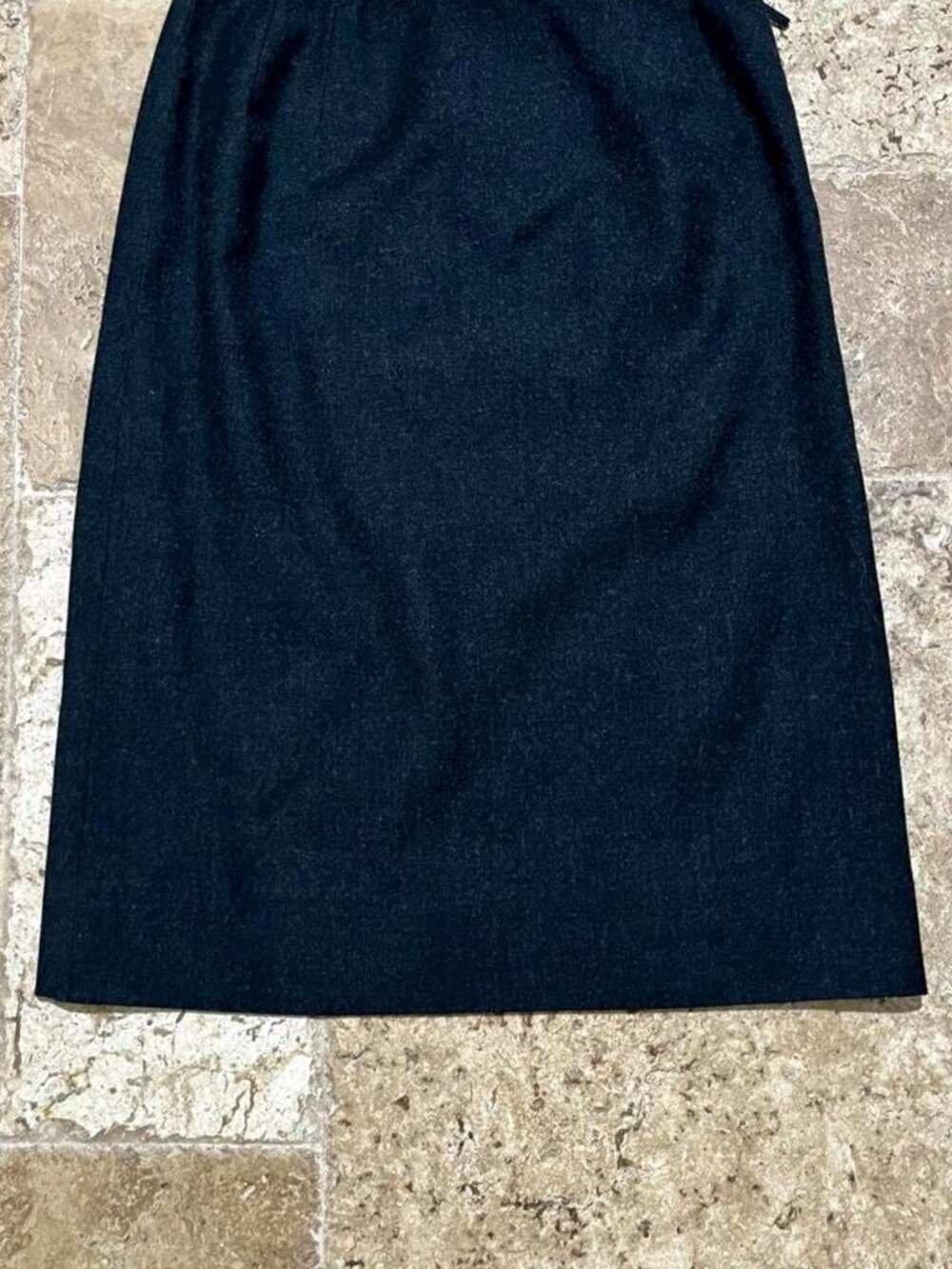 Vintage Black High Waist Midi Pencil Skirt